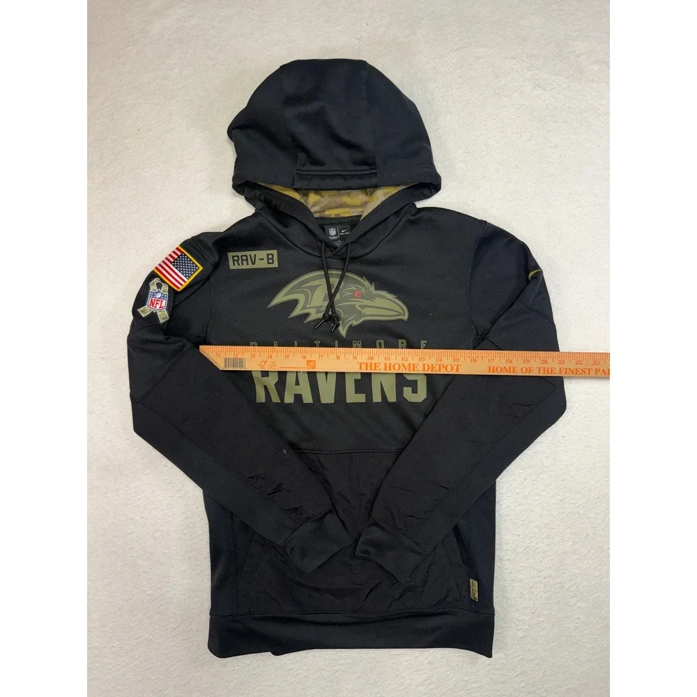Nike Baltimore Ravens Salute to Service Hoodie Black Mens Small NFL Dri-FIT
